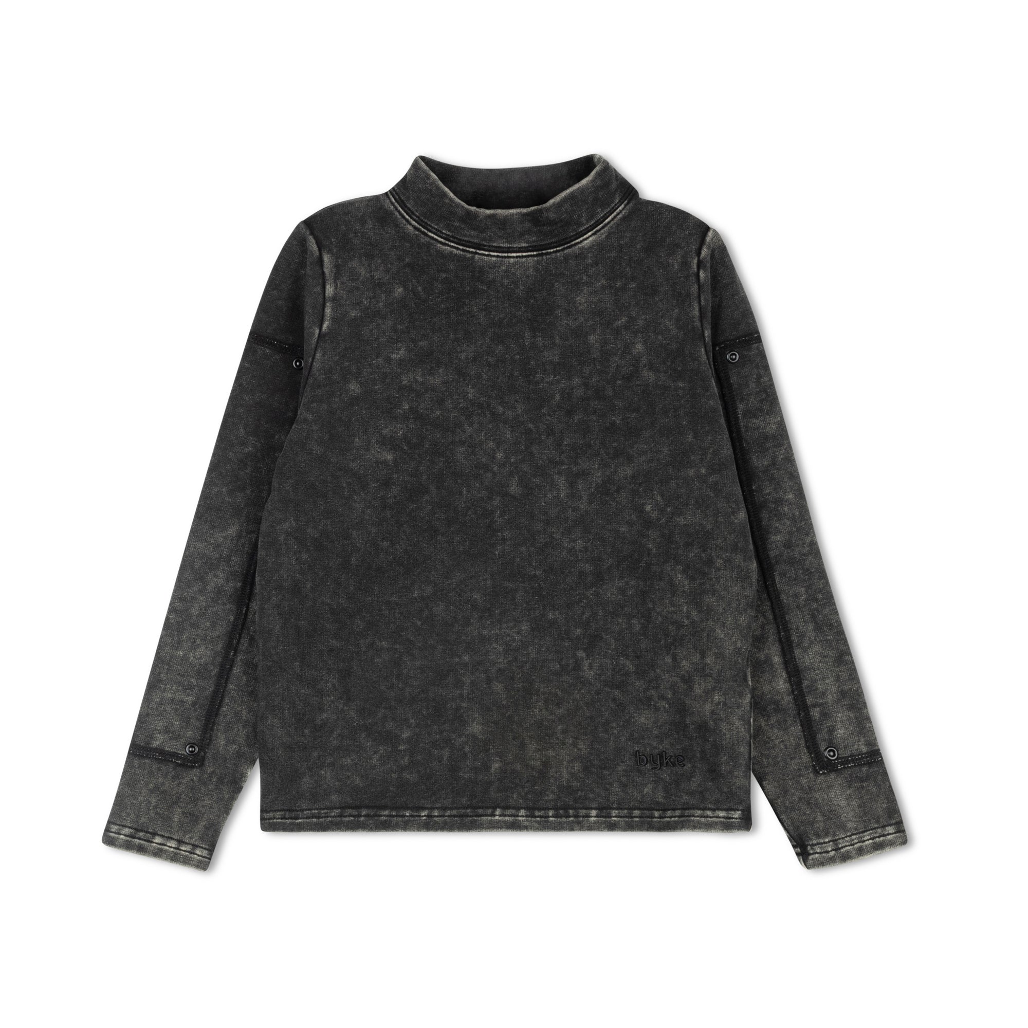 BYKE BLACK WASH PATCH MOCKNECK T-SHIRT – Luibelle