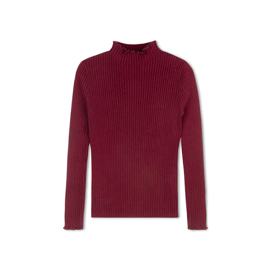 BYKE WINE RIB KNIT MOCKNECK