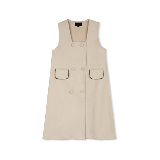 BYKE CREAM DOUBLE BREASTED JUMPER