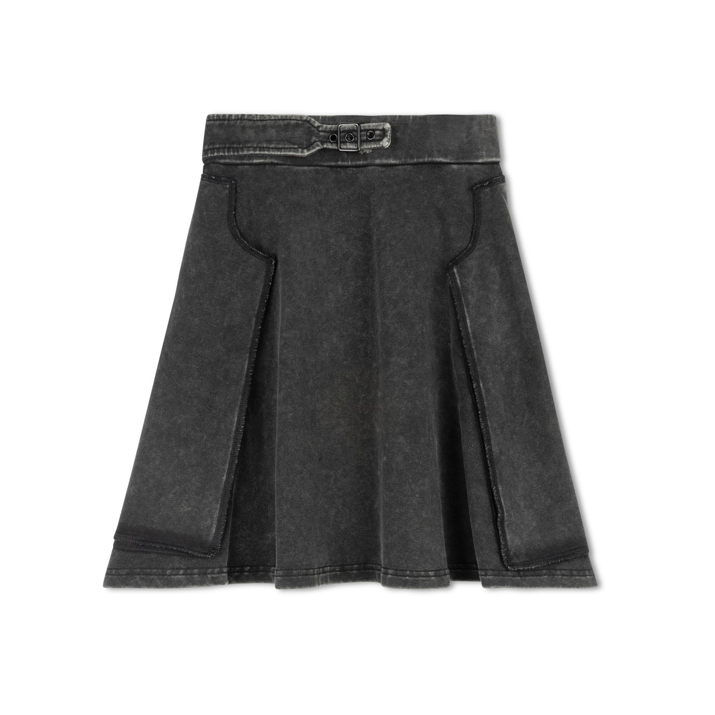 BYKE BLACK WASH PATCH SKIRT