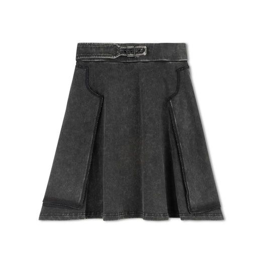 BYKE BLACK WASH PATCH SKIRT