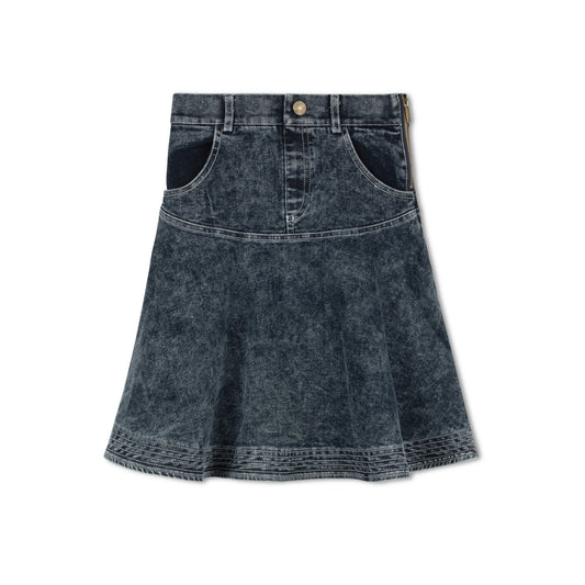BYKE BLUE WASH DENIM SKIRT