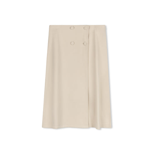 BYKE CREAM DOUBLE BREASTED SKIRT