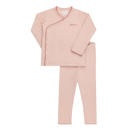 ELYS & CO PINK RIBBED WORDED PAJAMA