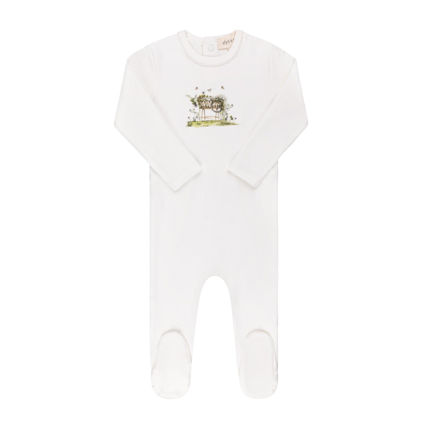 ELY'S & CO IVORY GIRLS CRADLE FOOTIE