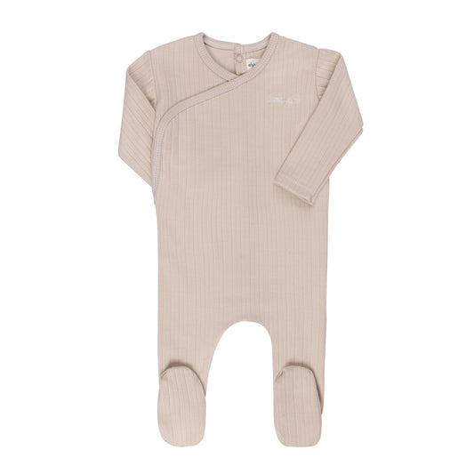 ELYS & CO TAN RIBBED WORDED FOOTIE