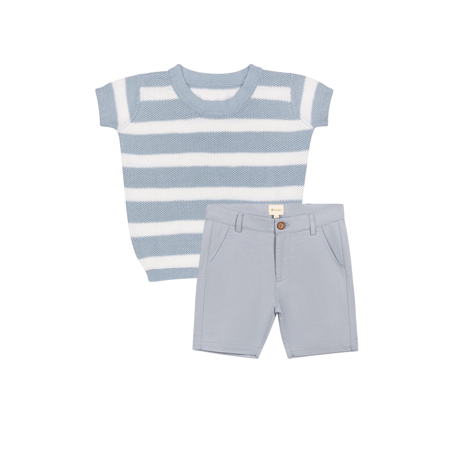 LOOMS BLUE STRIPE KNIT SET