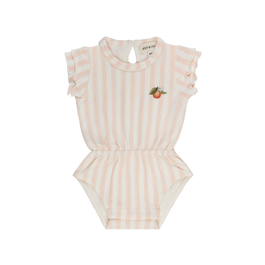 ELYS & CO PEACH FRUIT PRINT ROMPER