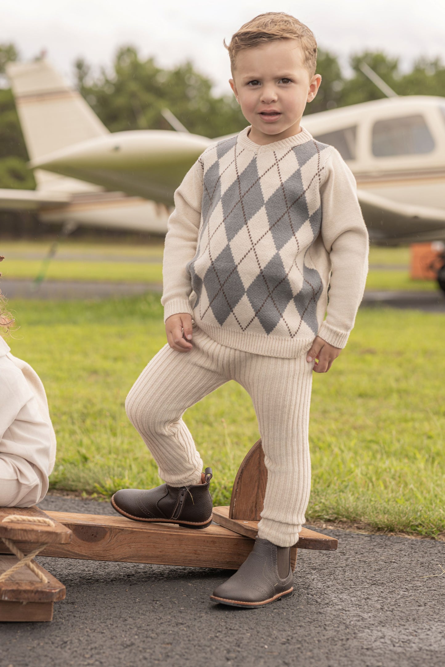 LIMONANA CREAM WINTERBERRY BOYS SWEATER
