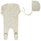 ELY'S & CO IVORY/SAGE VINE FOOTIE + BONNET