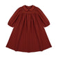 LITTLE TEMPEST RUST TAFFETA BUTTON DRESS