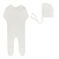ELY'S & CO IVORY GIRL EMBROIDERED COLLAR FOOTIE + BONNET
