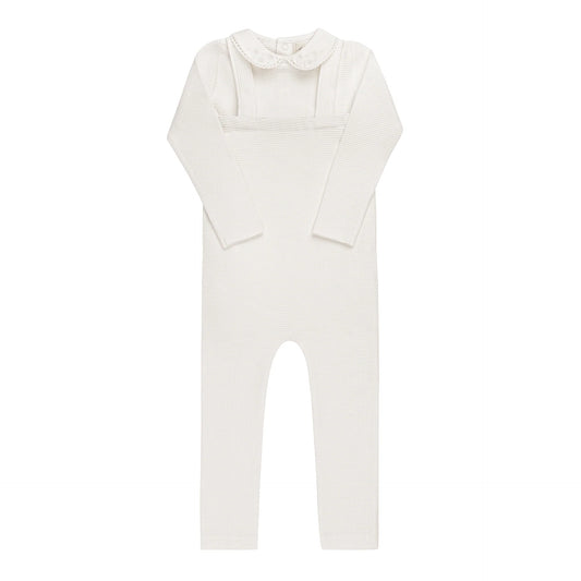 ELY'S & CO IVORY GIRL EMBROIDERED COLLAR OVERALL SET [FINAL SALE]