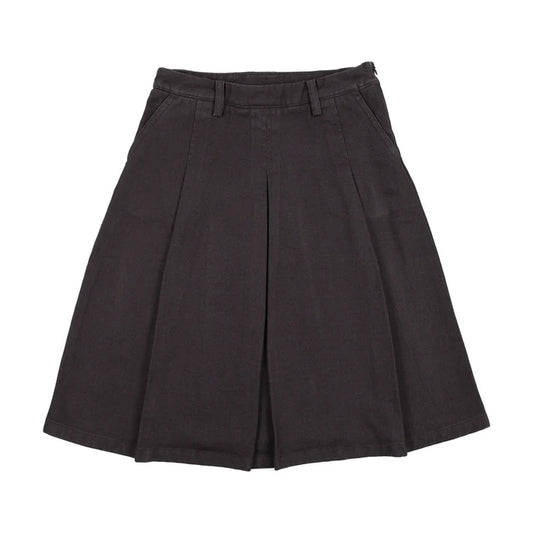FARREN + ME BLACK DENIM WASHED PLEATED SKIRT