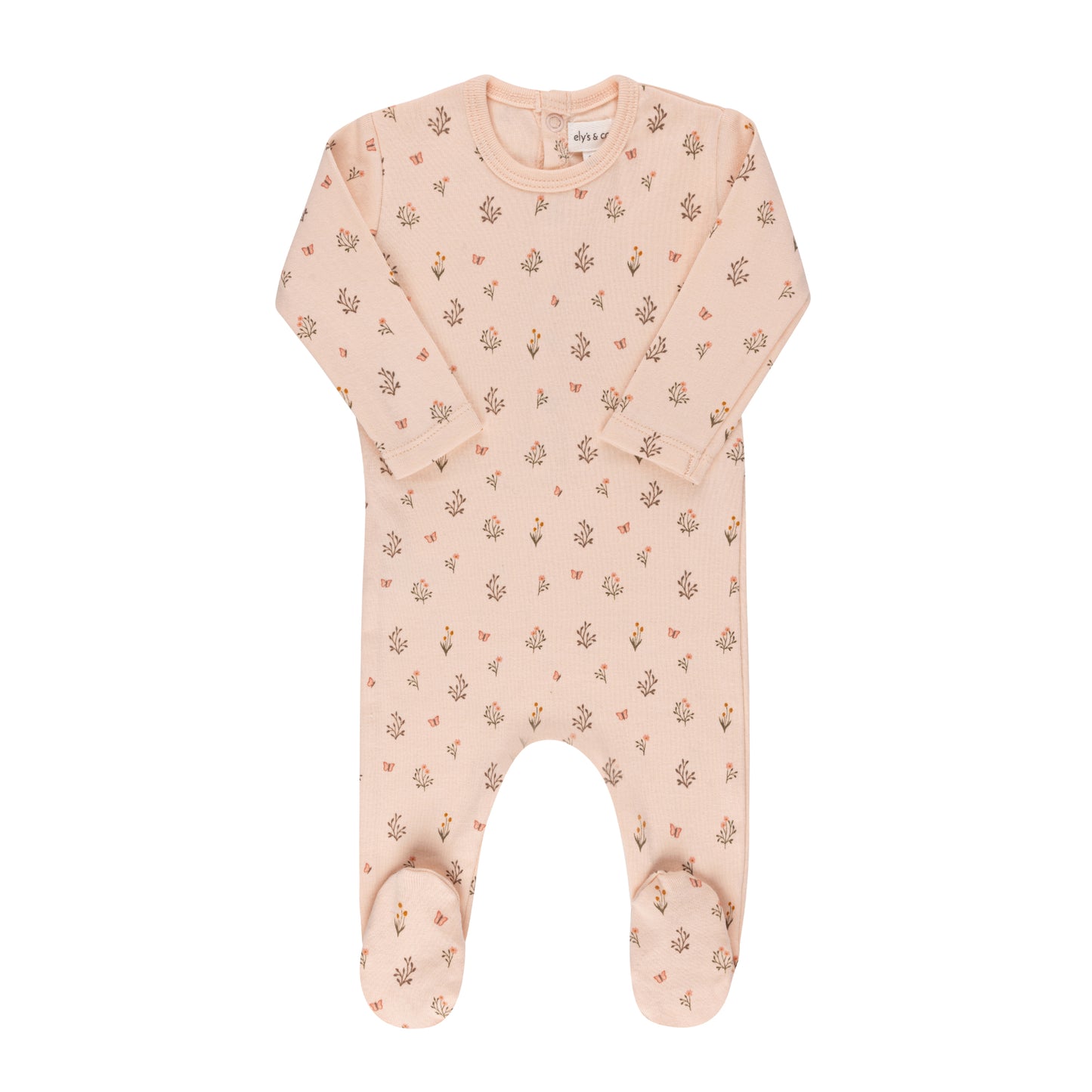 ELY'S & CO PINK GARDEN PRINT FOOTIE