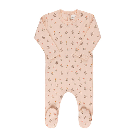 ELY'S & CO PINK GARDEN PRINT FOOTIE