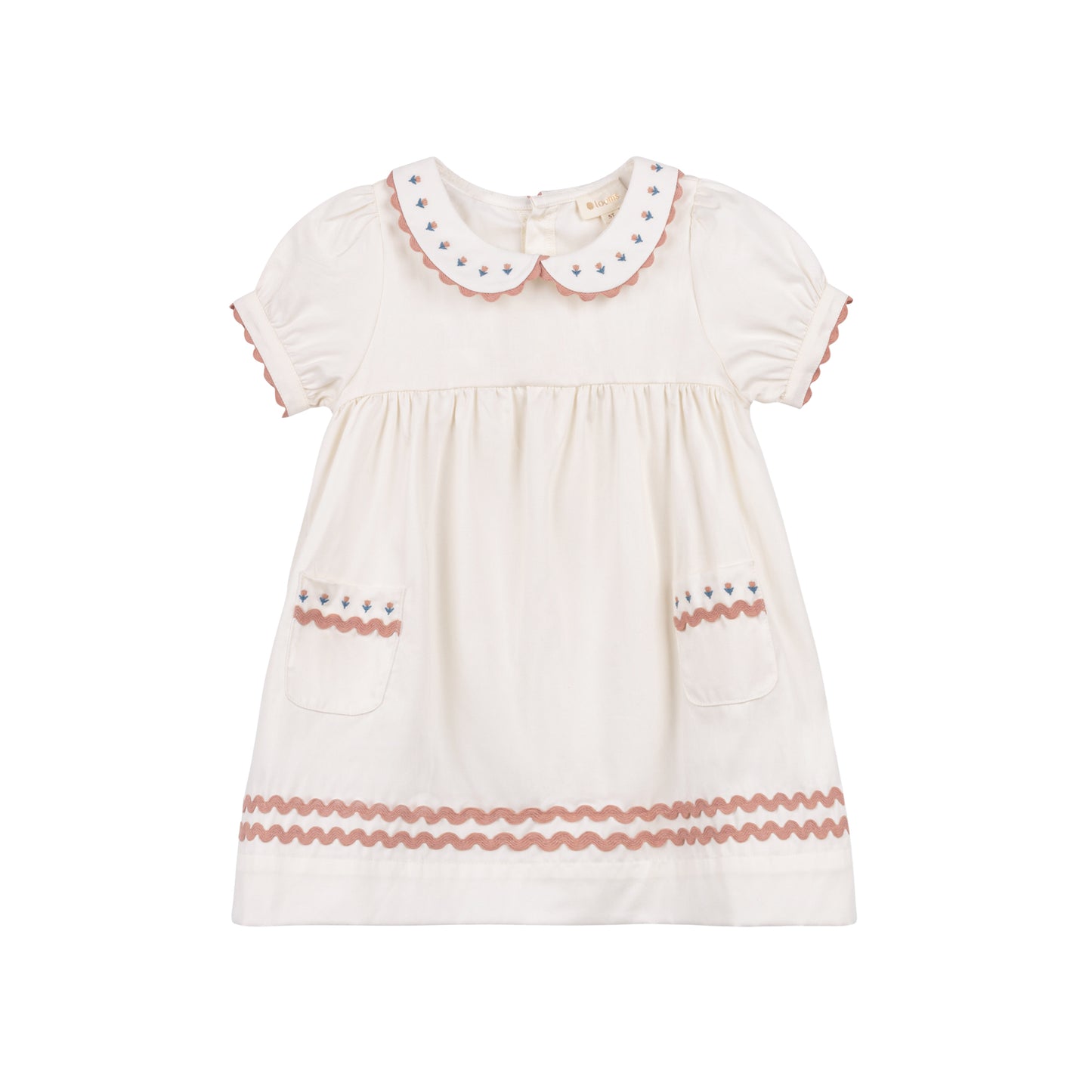 LOOMS IVORY/PINK POINTELLE TULIP DRESS