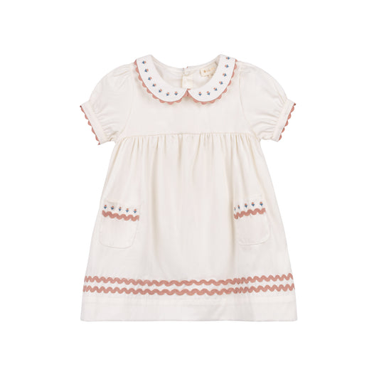 LOOMS IVORY/PINK POINTELLE TULIP DRESS