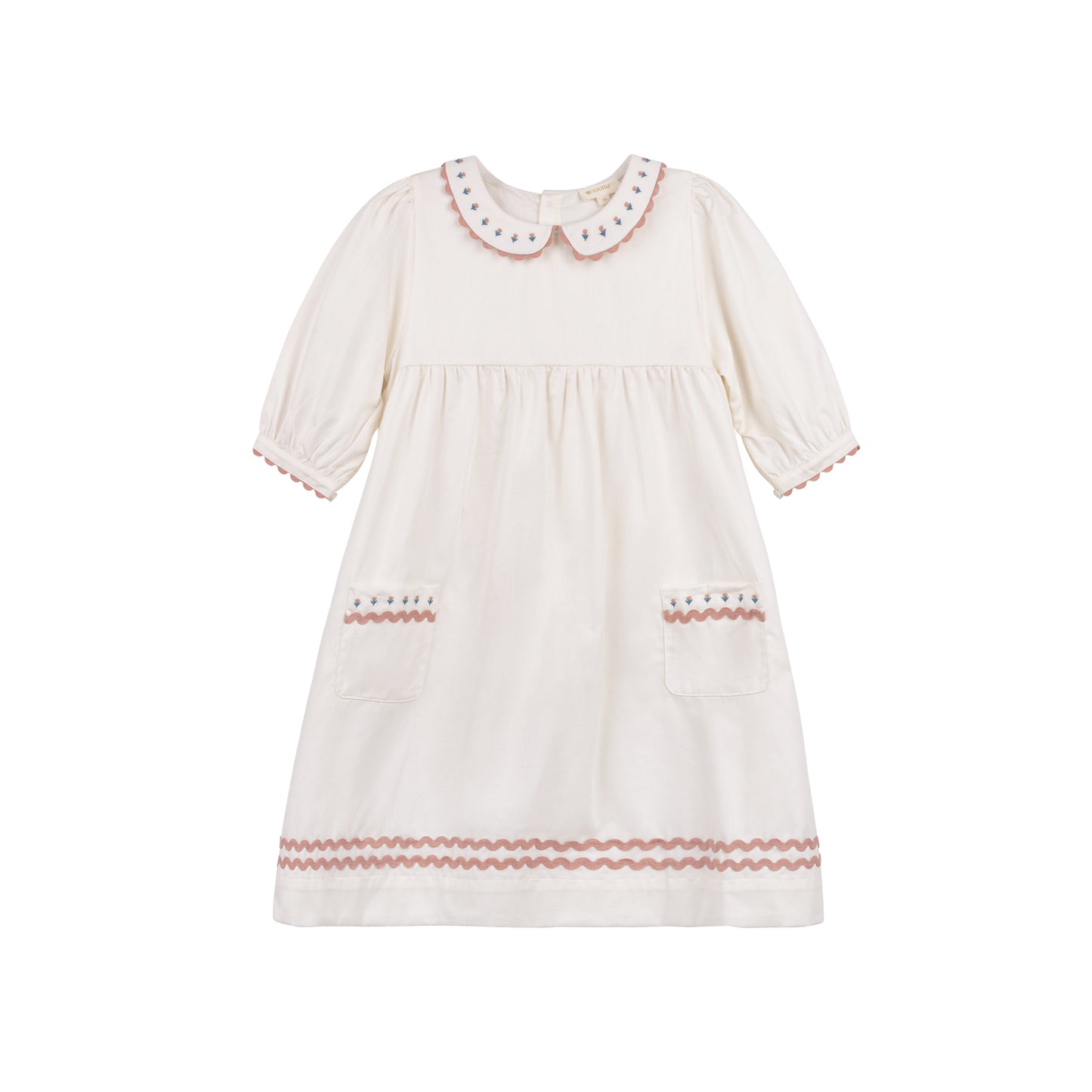 LOOMS IVORY/PINK POINTELLE TULIP DRESS