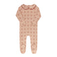ELY'S & CO PEACH FLORAL PLAID FOOTIE