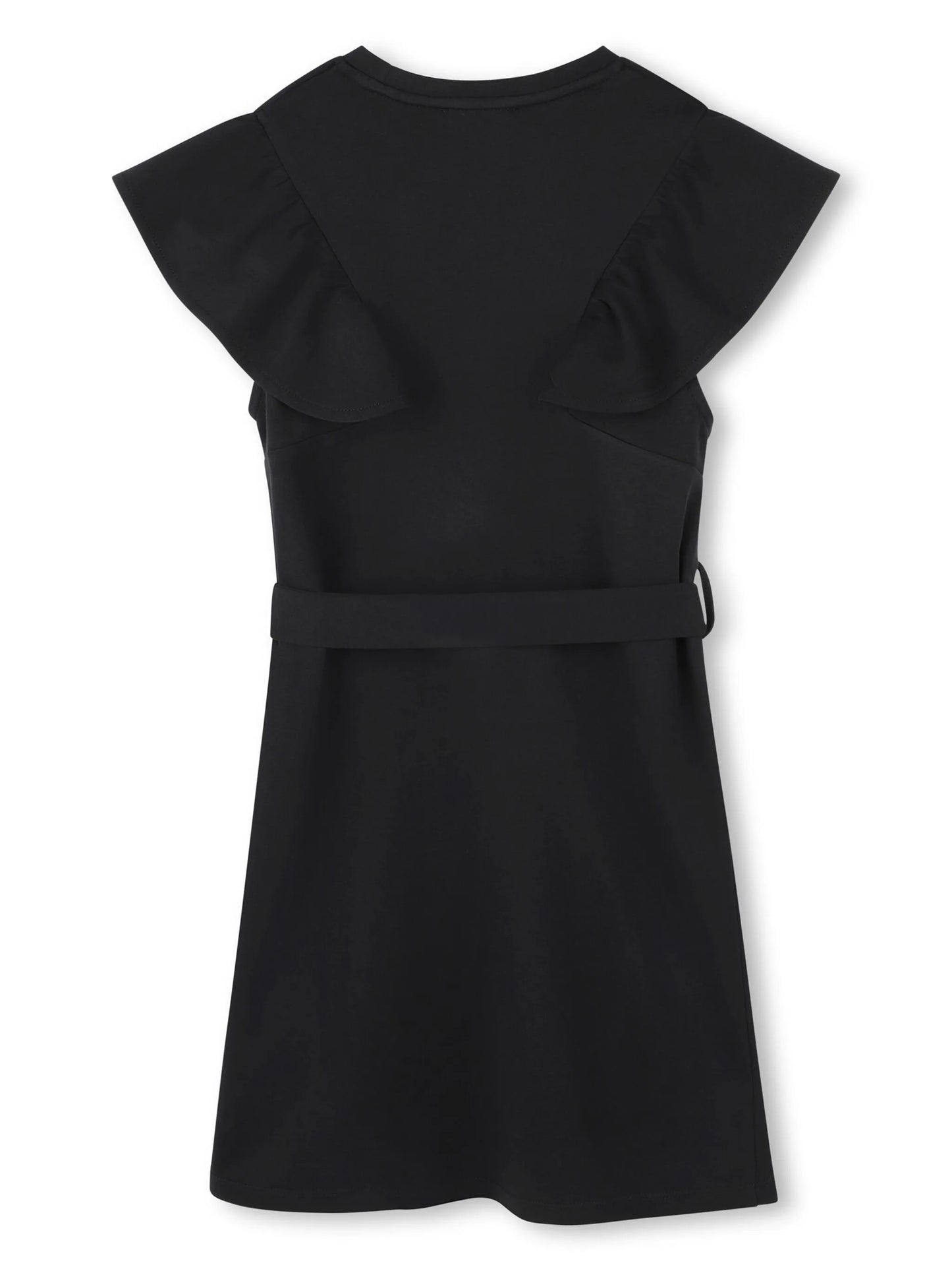 SONIA RYKIEL BLACK RUFFLE TRIM DRESS