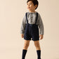 ANALOGIE NAVY PLAID EDITION BOYS OVERALL SHORTS