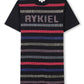 SONIA RYKIEL BLACK COLORED STRIPED LOGO DRESS