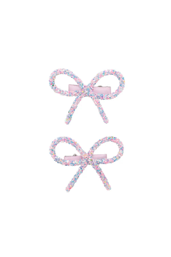 PROJECT 6 PINK/BLUE GLITTER BOW CLIP [Final Sale]