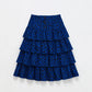 MAISON MANGOSTAN BLUE ANIMAL PRINT RUFFLE TIERED SKIRT