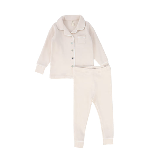 BEBE JOLEE PINK SOLID RIBBED PAJAMAS