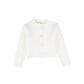 BEBE JOLEE IVORY MARLED KNIT CARDIGAN