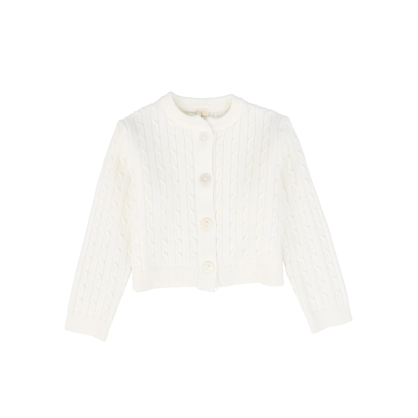 BEBE JOLEE IVORY MARLED KNIT CARDIGAN