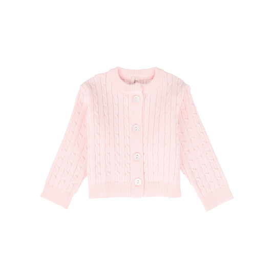 BEBE JOLEE PINK MARLED KNIT CARDIGAN