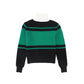 VALENTINA GREEN PATCH APPLIQUE TURTLENECK