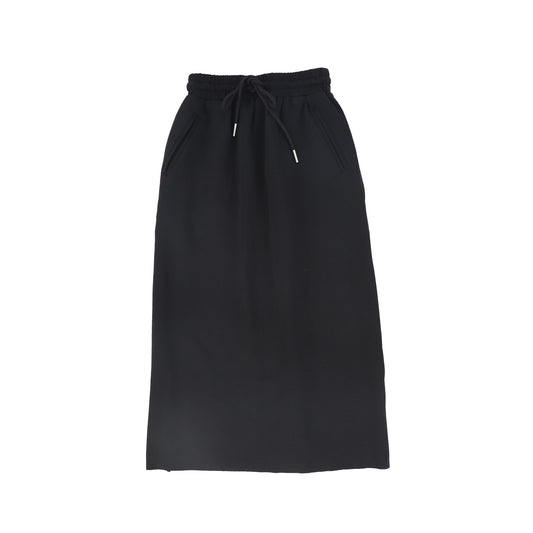 VALENTINA BLACK DRAWSTRING SWEATSHIRT MAXI SKIRT