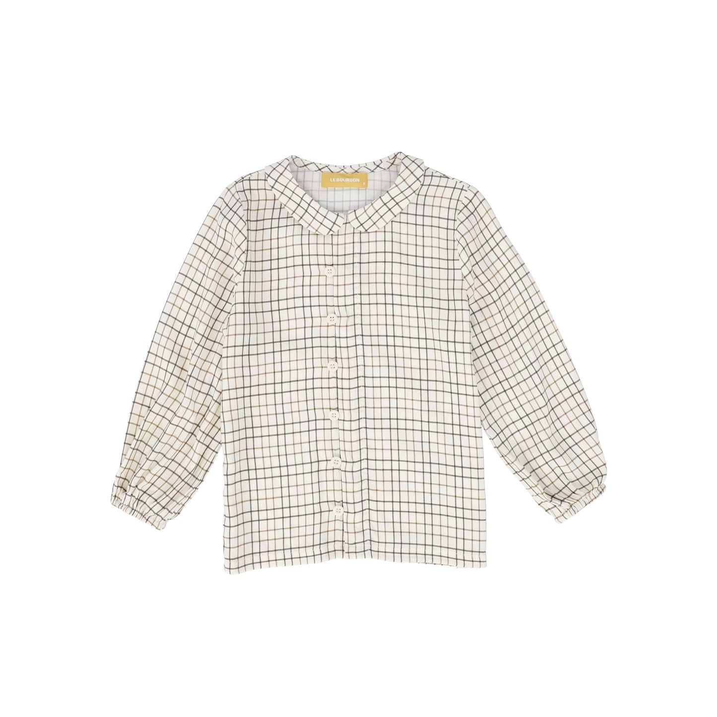 LE BOURDON WHITE/BROWN PETER PAN PRINTED BLOUSE