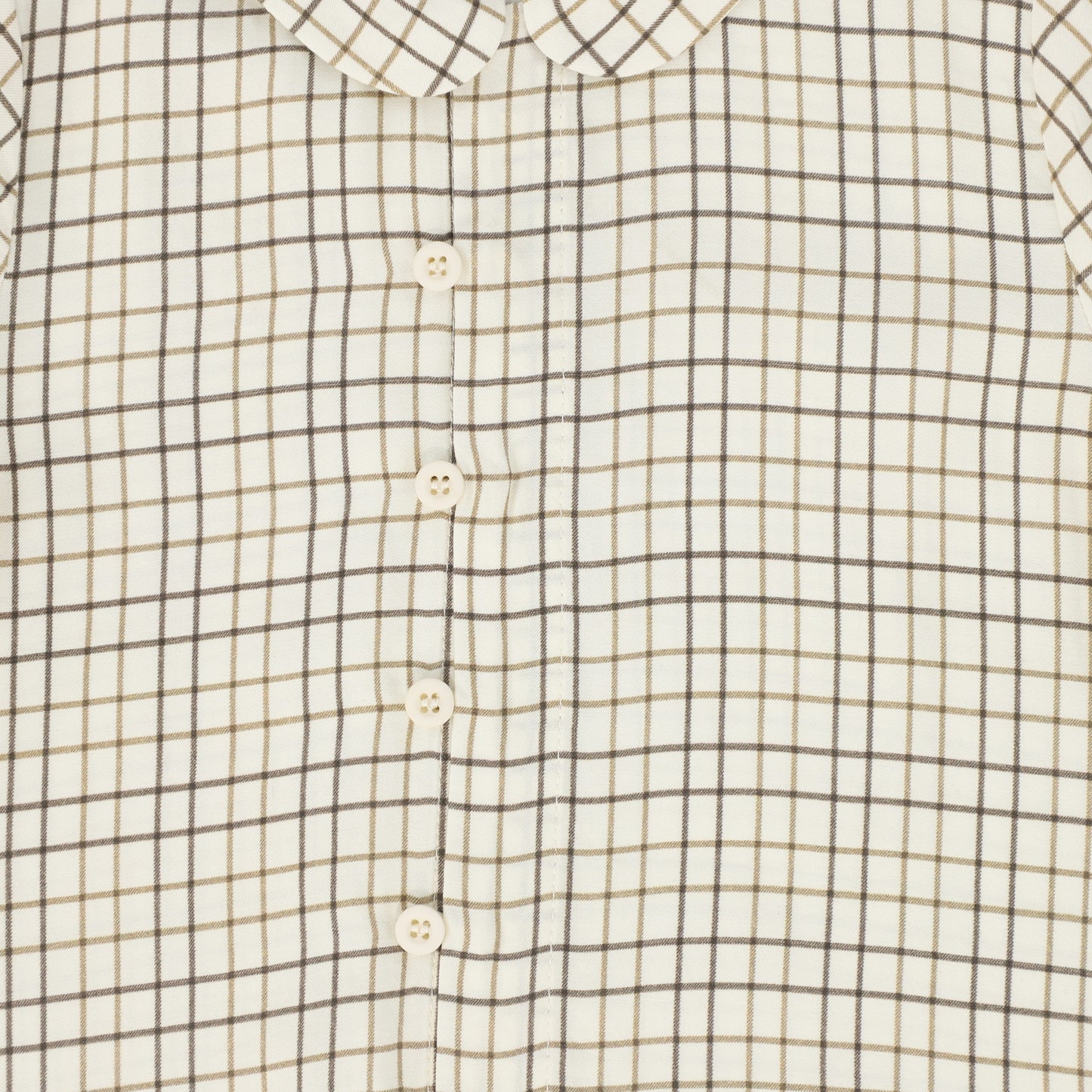 LE BOURDON WHITE/BROWN PETER PAN PRINTED BLOUSE