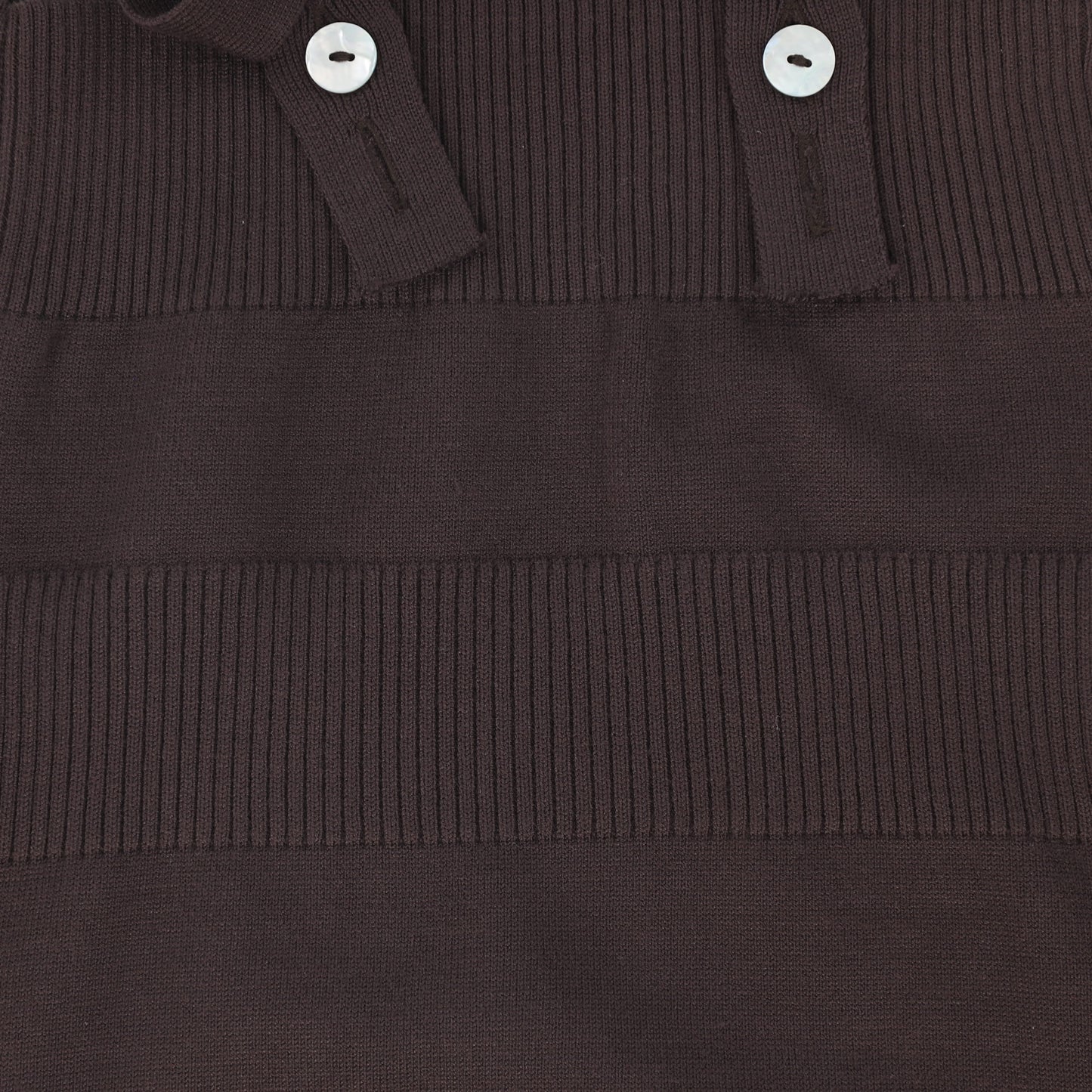 LE BOURDON BROWN RIB KNIT SUSPENDER OVERALLS