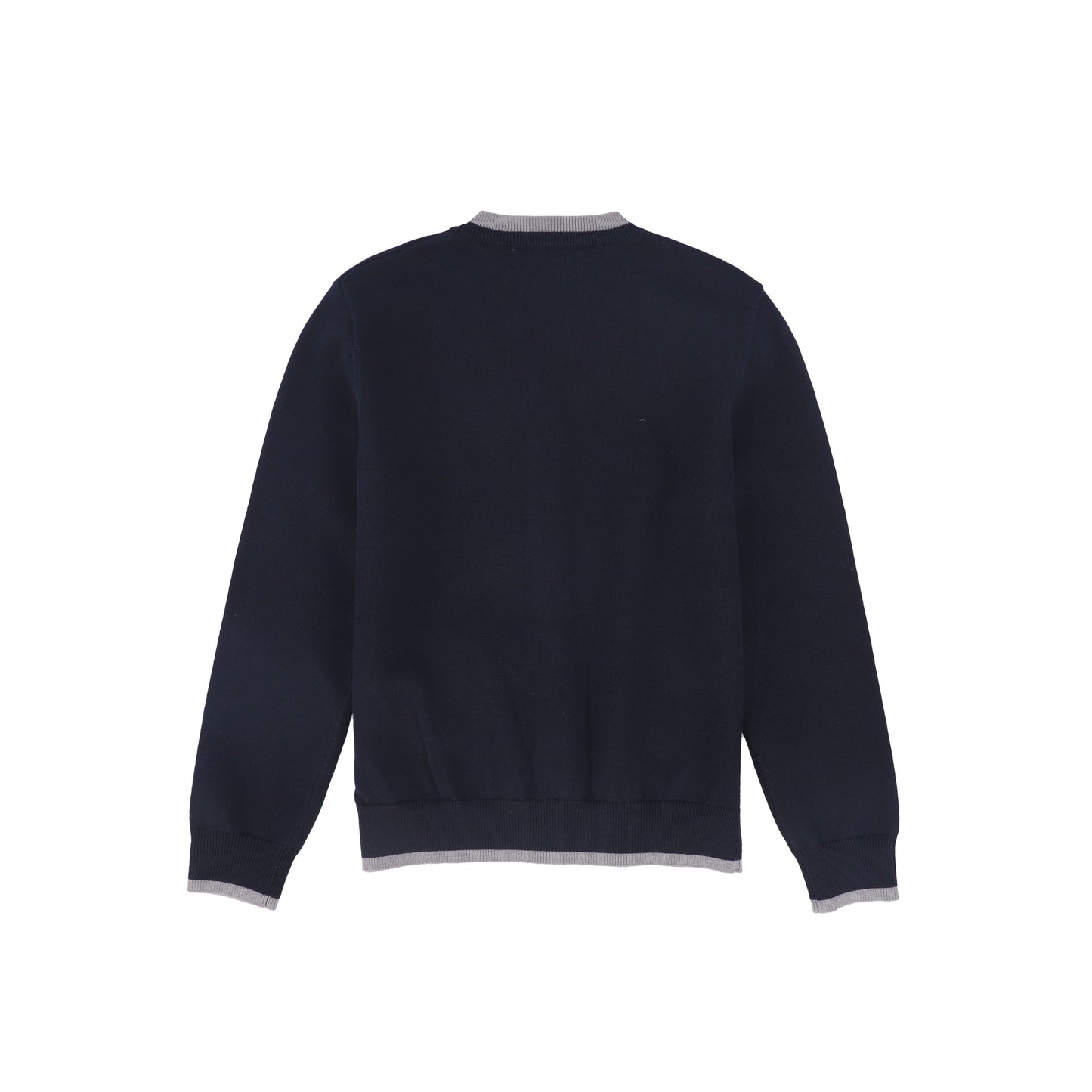 LE BOURDON NAVY V-NECK TRIM CARDIGAN