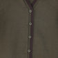 LE BOURDON OLIVE V-NECK TRIM CARDIGAN