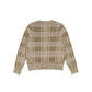 LE BOURDON CAMEL PLAID CREWNECK SWEATER