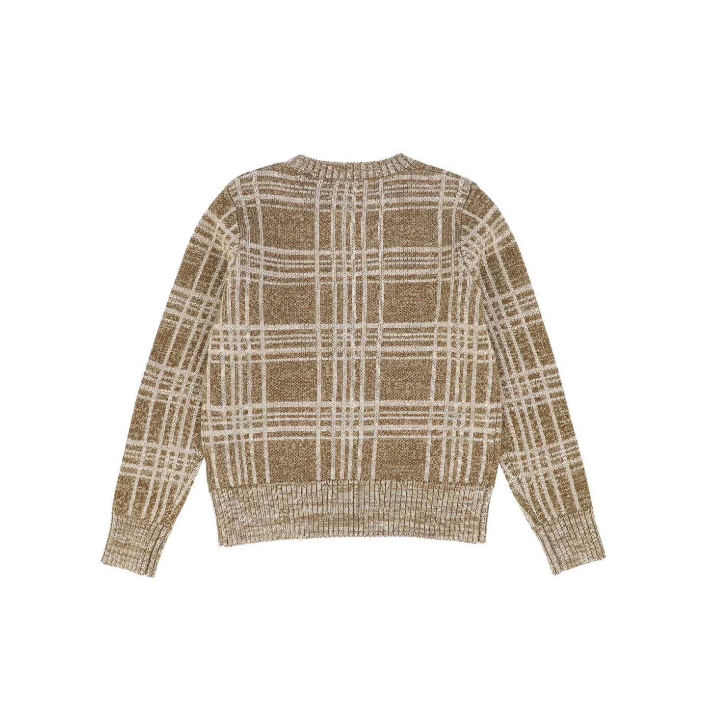 LE BOURDON CAMEL PLAID CREWNECK SWEATER