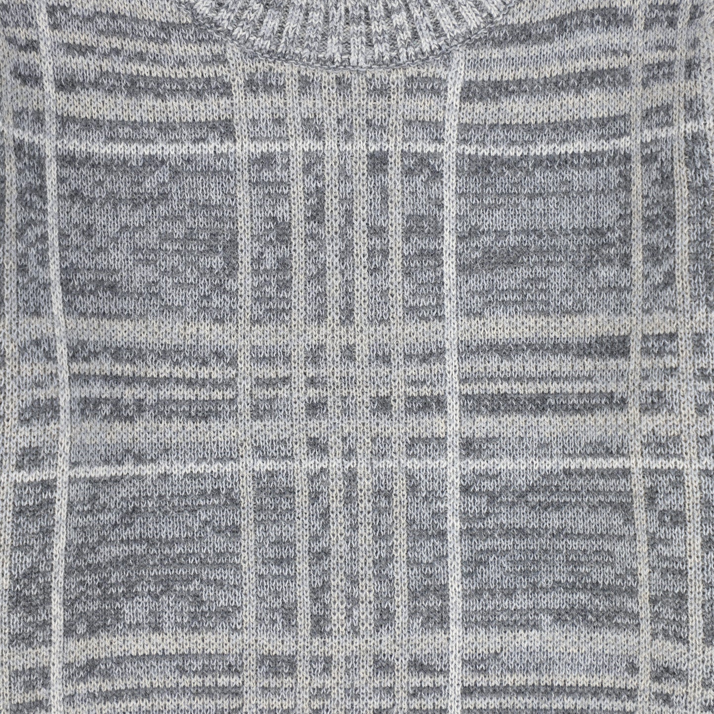 LE BOURDON GREY PLAID CREWNECK SWEATER