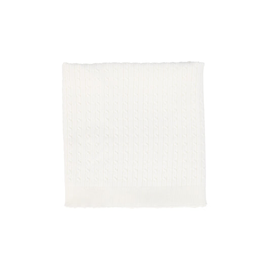 BEBE JOLEE IVORY MARLED KNIT BLANKET