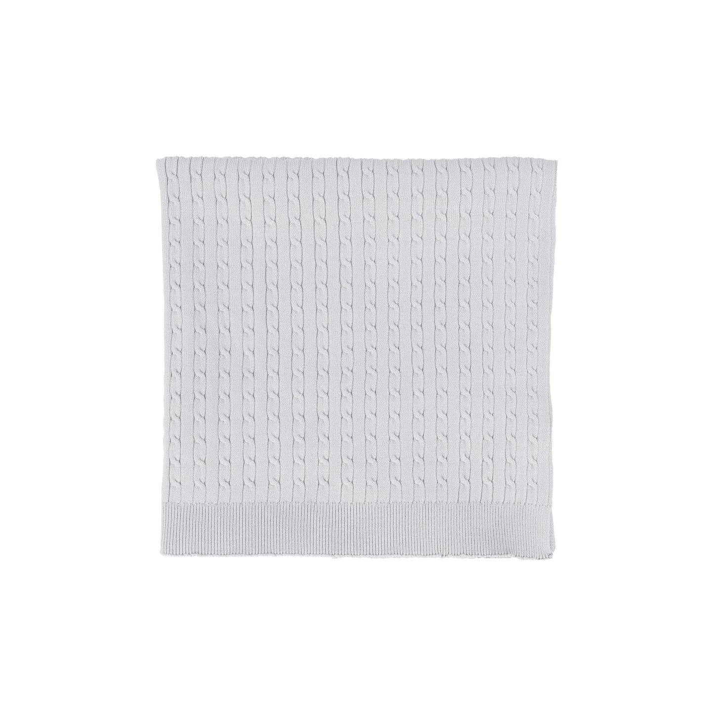 BEBE JOLEE LIGHT BLUE MARLED KNIT BLANKET