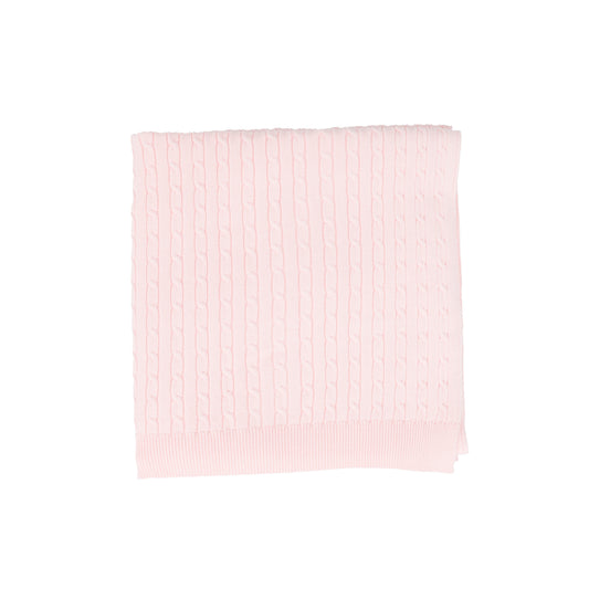 BEBE JOLEE PINK MARLED KNIT BLANKET