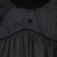 BAMBOO BLACK TAFFETA VELVET COLLAR PUFF SLEEVE DRESS