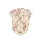 FRANCESCA GUILIANO PINK FLORAL ORGANZA PUFF SLEEVE ROMPER