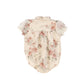 FRANCESCA GUILIANO PINK FLORAL ORGANZA PUFF SLEEVE ROMPER