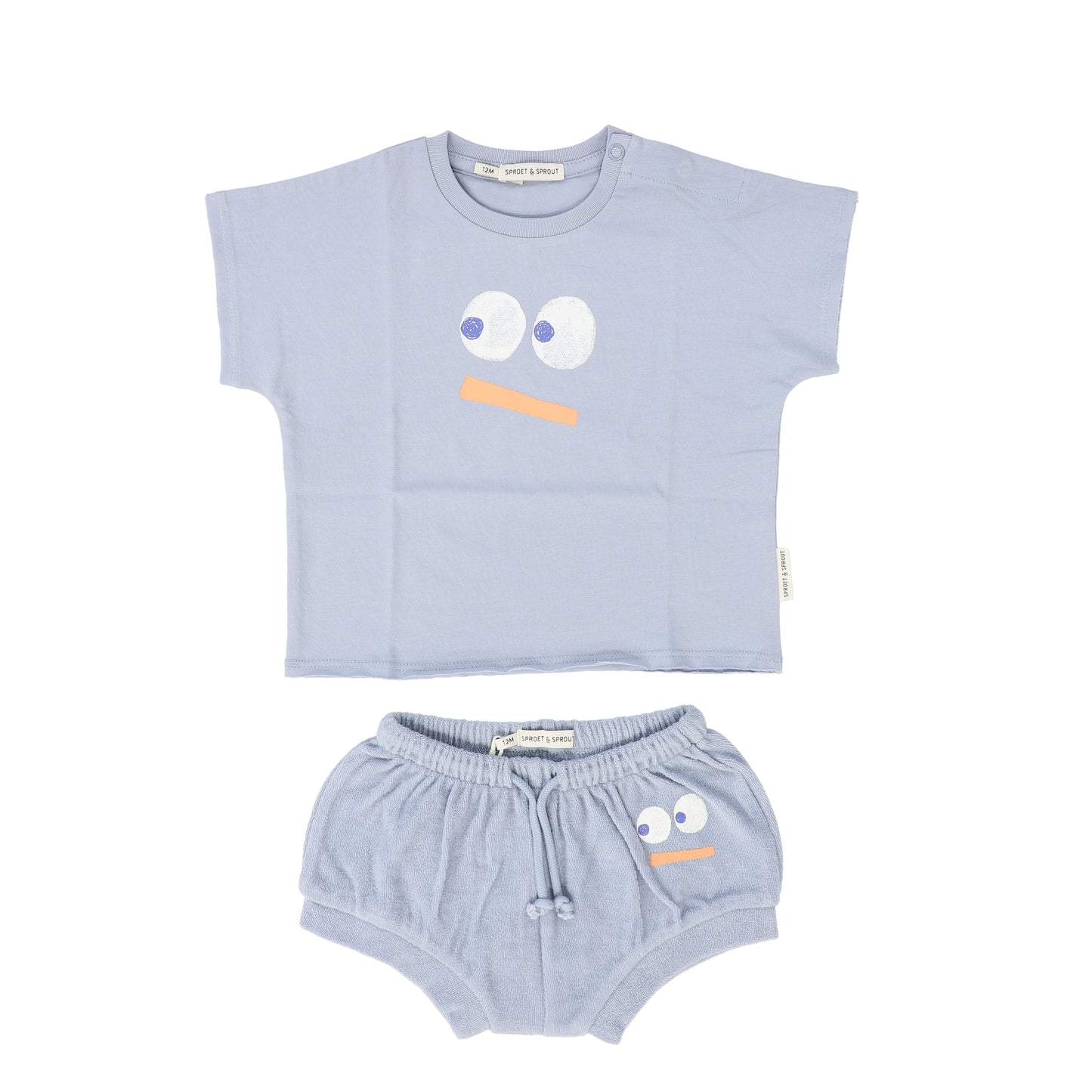 SPROET & SPROUT DUSTY BLUE GRAPHIC TERRY BLOOMER SET